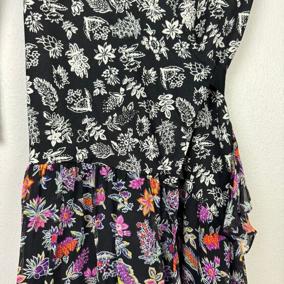 Diane von Furstenberg DVF NWT Riviera Silk Knit Black Floral Skirt Wrap Dress - Picture 5 of 12